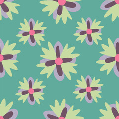Beautiful pattern with flowers and leaf. Floral vector illustration.