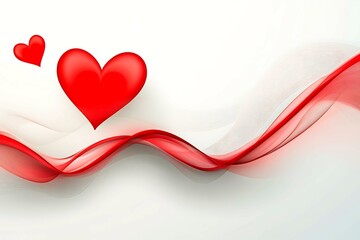 An abstract Valentine's Day background filled with swirling hearts in vibrant reds and pinks, evoking love and romance in a dreamy design.