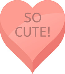Pink heart shaped candy featuring the charming words So Cute. embodies affection and love, making it an ideal choice for Valentine s Day or any romantic occasion