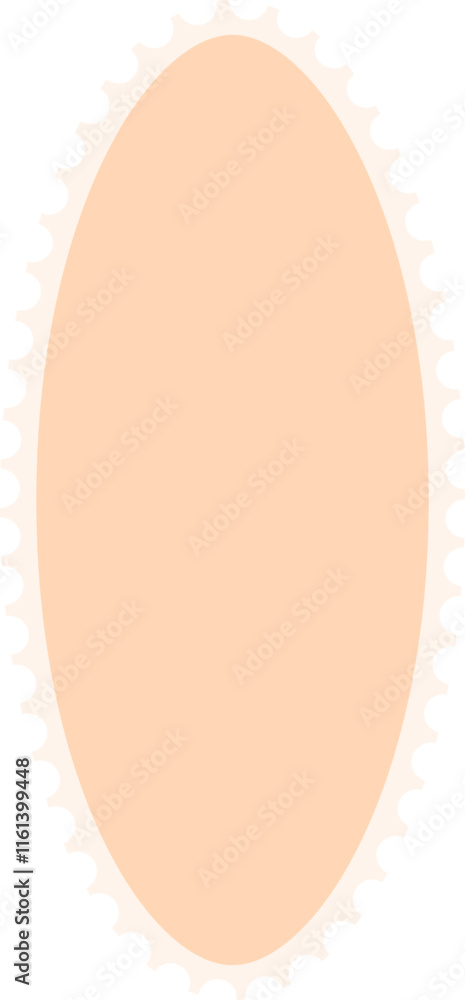Poster featuring an oval shape with jagged edges, this vintage frame effect enhances projects with a classi