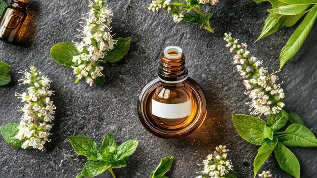 patchouli essential oil. Selective focus