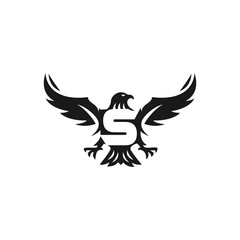 Obraz premium initial letter S a eagle Bird, Classic Premium Falcon Hawk Eagle Vintage logo design.