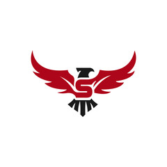 Obraz premium initial letter S a eagle Bird, Classic Premium Falcon Hawk Eagle Vintage logo design.