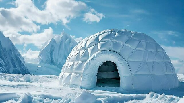 an igloo  and  the sky