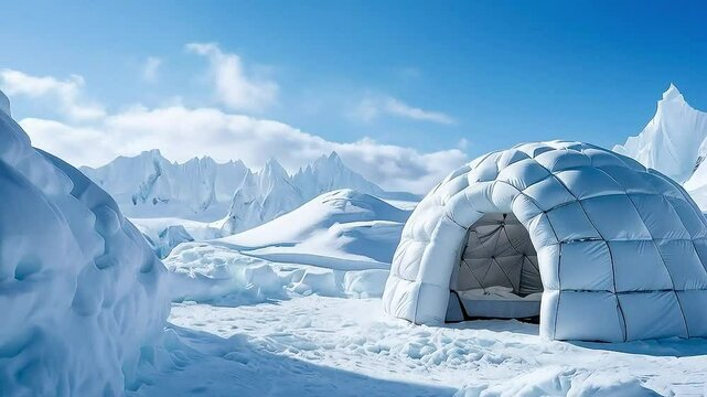 an igloo in the snow