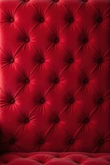 Fototapeta premium Deep red velvet texture with intricate chesterfield sofa pattern in soft focus background , texturedbackground, richcolors