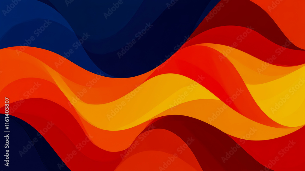 Poster abstract warm-colored wave pattern background