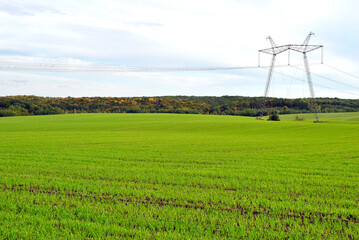 wind turbine on field