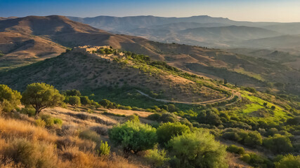 Naklejka premium stunning Golan Heights Israel sunny summer day