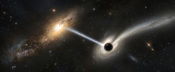 Galaxy being consumed by a black hole.