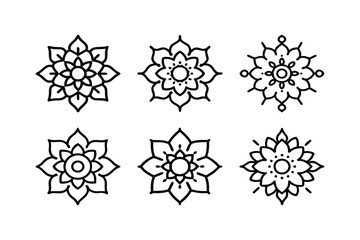 Set of Icons mandala art vector pattern