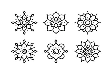 Set of Icons mandala art vector pattern