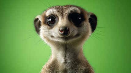 Fototapeta premium Happy meerkat portrait. AI.