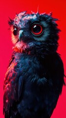 Fototapeta premium A striking owl portrait. AI.