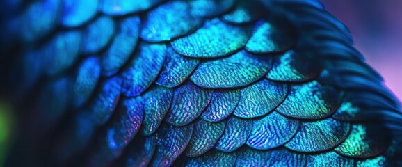 Close-up of iridescent blue scales.