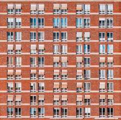 red brick building with windows