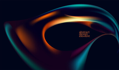 Abstract 3D background of fluid iridescent shape. Elegant vector wallpaper. © theromb