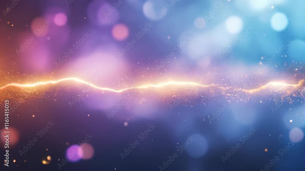 Poster electric currents dance in vibrant hues, creating a mesmerizing light display