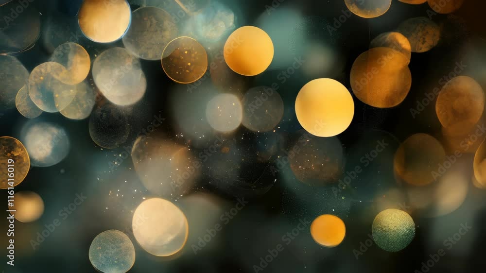 Aufkleber Sparkling Orbs of Light Create a Magical Atmosphere in a Festive Evening Setting