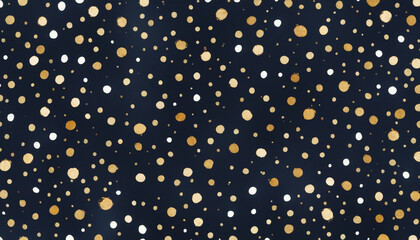 Gold and white polka dot pattern on dark background, festive design concept