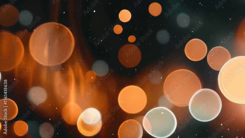 Poster vibrant orbs of light dance against a dark backdrop creating an enchanting atmosphere