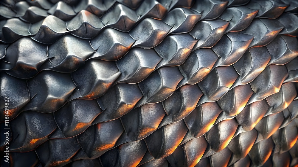 Poster metallic scales texture reflection design surface pattern art