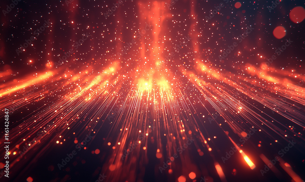 Poster dynamic energy flow abstract visualization digital art vivid environment close-up perspective concep