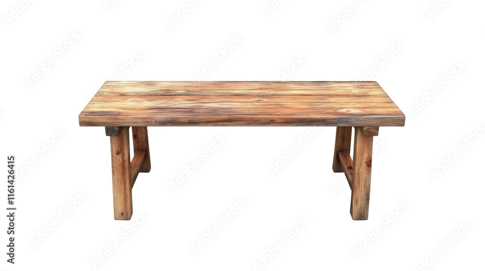 Aufkleber Simple and rustic wooden table with transparent background, ideal for showcasing products or creating composite images