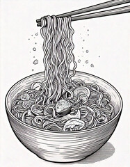 noodle drawn design for t-shirt graphics, banner, fashion prints, slogan tees, stickers, flyer, posters and other creative uses