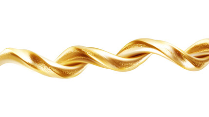 Abstract golden wave swirling on transparent background, suitable for luxury, premium and elegant designs