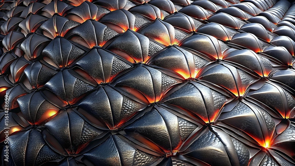 Poster illuminated metallic textured panels abstract design pattern