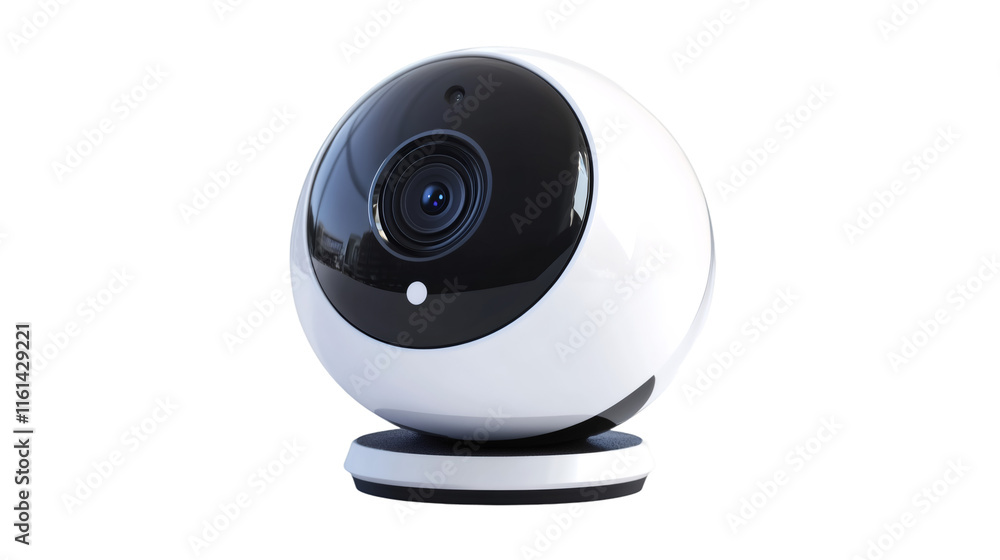 Poster wireless security camera isolated on transparent background, ensuring safety and surveillance