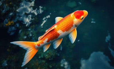 Vibrant koi fish swimming gracefully