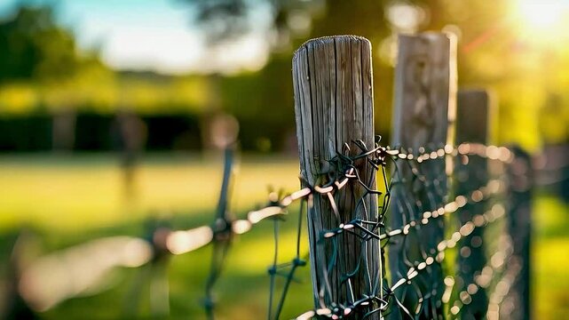 a barbed wire fence