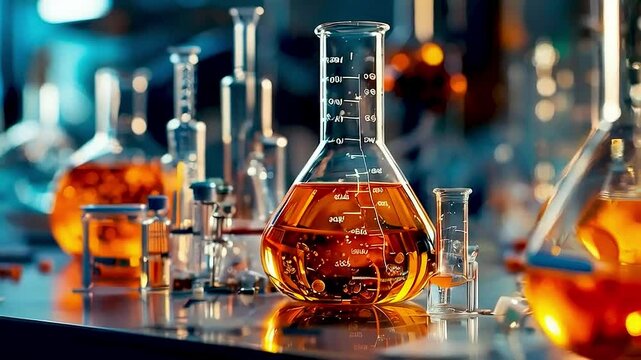 beakers  and  other laboratory equipment