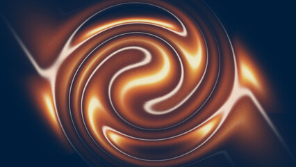 A swirling vortex of warm, metallic colors, reminiscent of molten lava or a celestial nebula, dominates the image. The swirling pattern creates a mesmerizing sense of depth and movement. Background