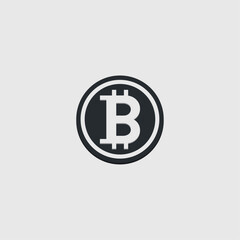 Bitcoin icon flat vector design