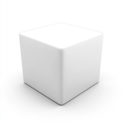 Fototapeta premium Minimalist white cube against a bright background, symbolizing simplicity and elegance.