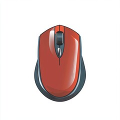 A vibrant red computer mouse with sleek design, perfect for modern tech setups.