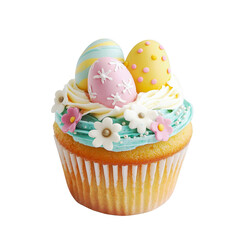 transparent PNG image of homemade Easter eggs cupcakes