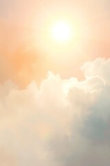 This image showcases a serene and dreamy sky filled with soft, pastel clouds