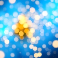Obraz premium Abstract Defocused Christmas Background - Shiny Golden Glitter With Blurred Lights On Blue Background