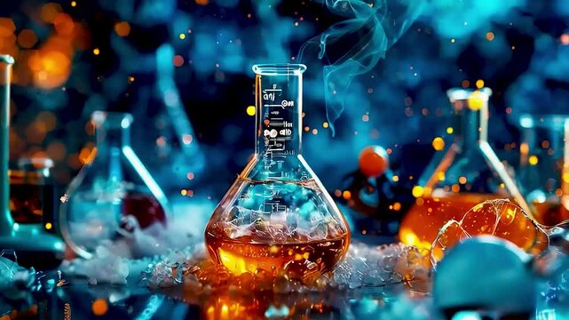 beakers  and  other laboratory equipment