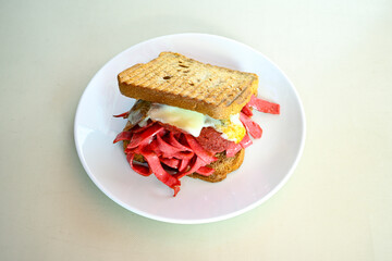Turkish style mixed vegetable fried with yoghurt (Yogurtlu Karisik Kizartma) Karisik yogurtlama.