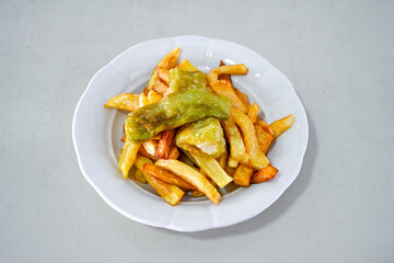 Turkish style mixed vegetable fried with yoghurt (Yogurtlu Karisik Kizartma) Karisik yogurtlama.