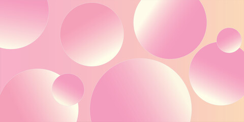 Abstract liquid fluid circles pink, red and yellow color background with copy space. 3D sphere shape pastel color design. Creative minimal bubble trendy gradient template. Vector illustration