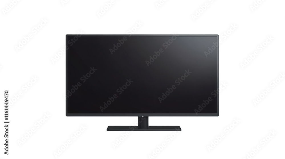 Poster black monitor screen mockup with transparent background, displaying digital content and design conce