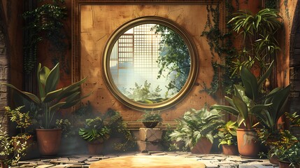 Obraz premium 3D rendering, 3D illustration of frame & poster mockup with Boho style interior