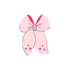 Charming pink coquette bow illustration perfect for romantic gift designs and decorative accents