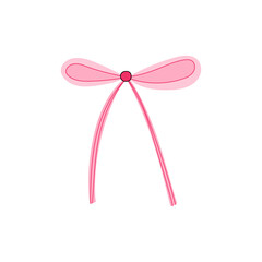 Cute pink coquette bow illustration perfect for feminine designs and decorations